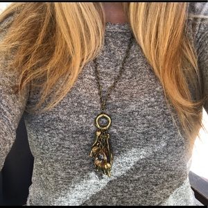 Long animal charm necklace